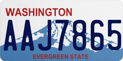 WA license plate AAJ7865