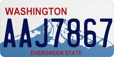 WA license plate AAJ7867