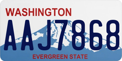 WA license plate AAJ7868