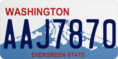 WA license plate AAJ7870