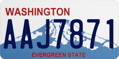 WA license plate AAJ7871