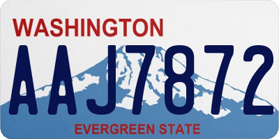 WA license plate AAJ7872