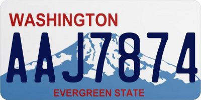 WA license plate AAJ7874