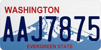 WA license plate AAJ7875