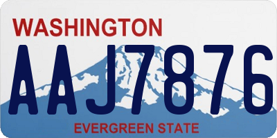 WA license plate AAJ7876