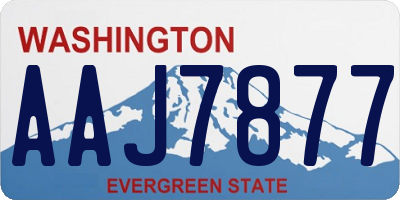 WA license plate AAJ7877