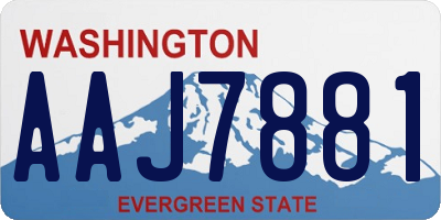 WA license plate AAJ7881