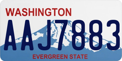 WA license plate AAJ7883