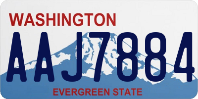 WA license plate AAJ7884