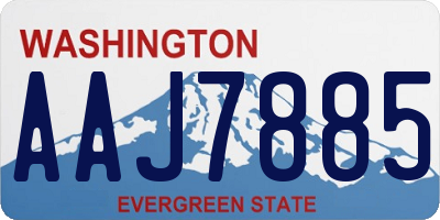 WA license plate AAJ7885