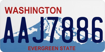 WA license plate AAJ7886