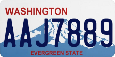 WA license plate AAJ7889