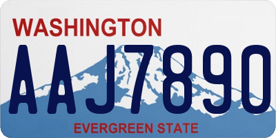 WA license plate AAJ7890