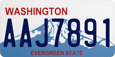 WA license plate AAJ7891