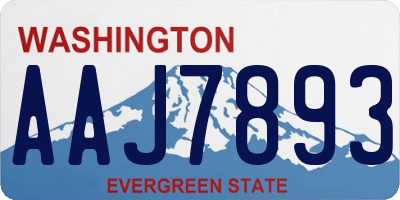 WA license plate AAJ7893