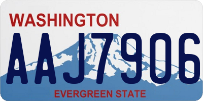 WA license plate AAJ7906