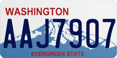 WA license plate AAJ7907