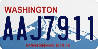 WA license plate AAJ7911