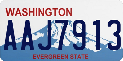 WA license plate AAJ7913