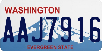 WA license plate AAJ7916