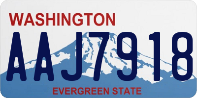 WA license plate AAJ7918