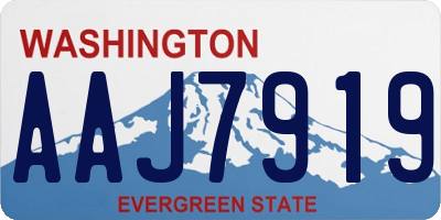 WA license plate AAJ7919