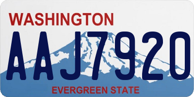 WA license plate AAJ7920