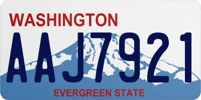 WA license plate AAJ7921