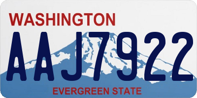 WA license plate AAJ7922