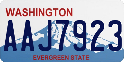 WA license plate AAJ7923