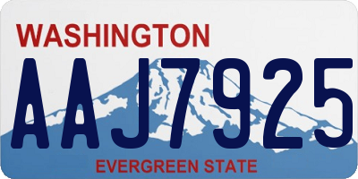 WA license plate AAJ7925