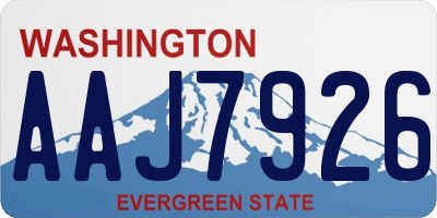 WA license plate AAJ7926