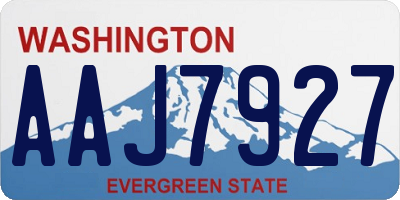 WA license plate AAJ7927