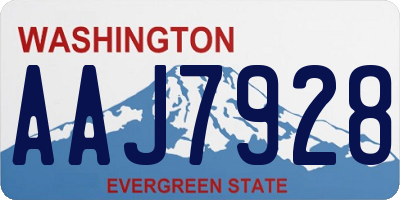 WA license plate AAJ7928