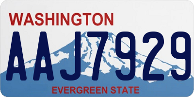 WA license plate AAJ7929