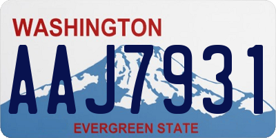 WA license plate AAJ7931