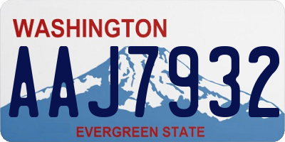 WA license plate AAJ7932