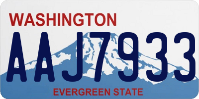 WA license plate AAJ7933