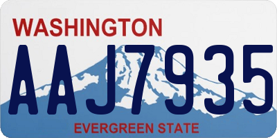 WA license plate AAJ7935