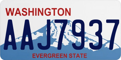 WA license plate AAJ7937