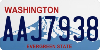 WA license plate AAJ7938