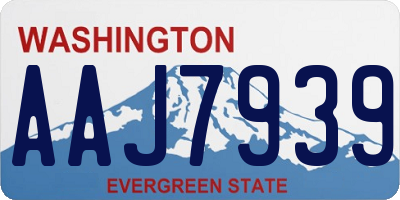 WA license plate AAJ7939