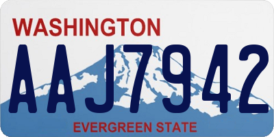 WA license plate AAJ7942