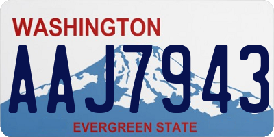 WA license plate AAJ7943