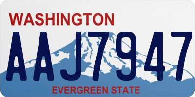 WA license plate AAJ7947