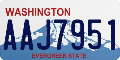 WA license plate AAJ7951