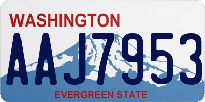 WA license plate AAJ7953