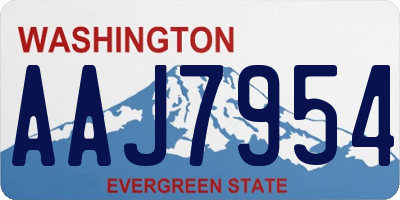 WA license plate AAJ7954