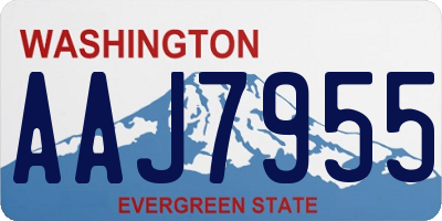 WA license plate AAJ7955