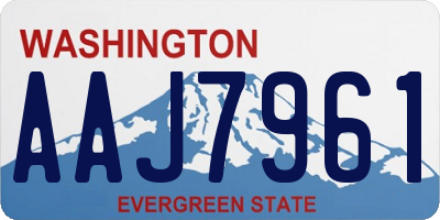 WA license plate AAJ7961